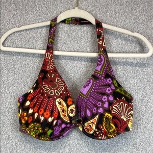Victoria’s Secret halter swim top bikini tropical 36DD lightly padded top ONLY